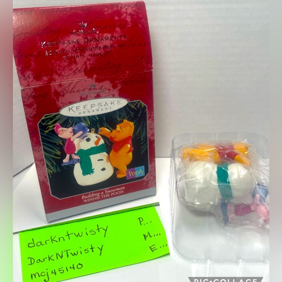 BNIB Vintage 1998 Hallmark Keepsake Ornament Winnie the Pooh Building a Snowman - Picture 9 of 16